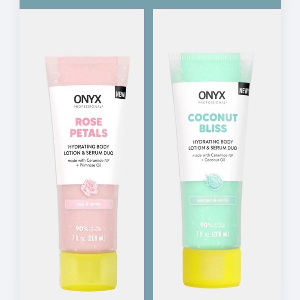 Onyx Rose Petals and Coconut Bliss Hydrating Body Lotion & Serum Duo
